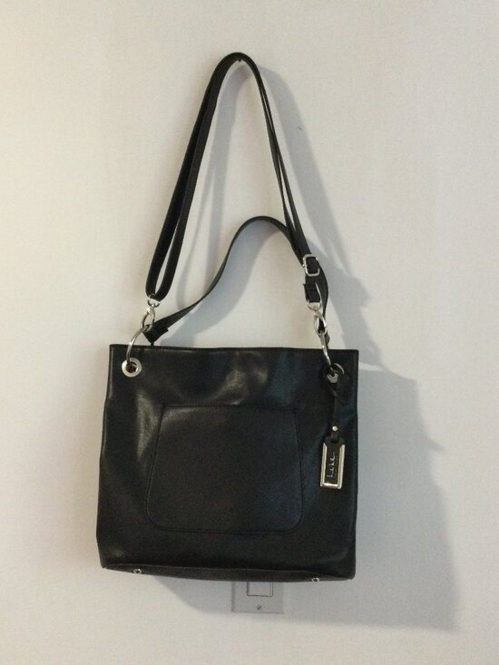 Nicole Miller Handbags - Nicole Miller New York Black Faux Soft Leather Shoulder Bag with Silver hardware